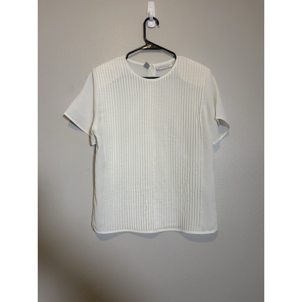 Lord & Taylor Pleated Shirt Blouse Classic Polished Layering Boho Office 10